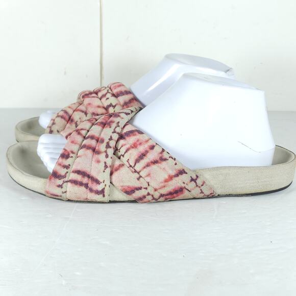 ISABEL MARANT Women's EU39 US8-8,5 Holden Velvet Pink Tie Dye Slide Sandals - Picture 2 of 16